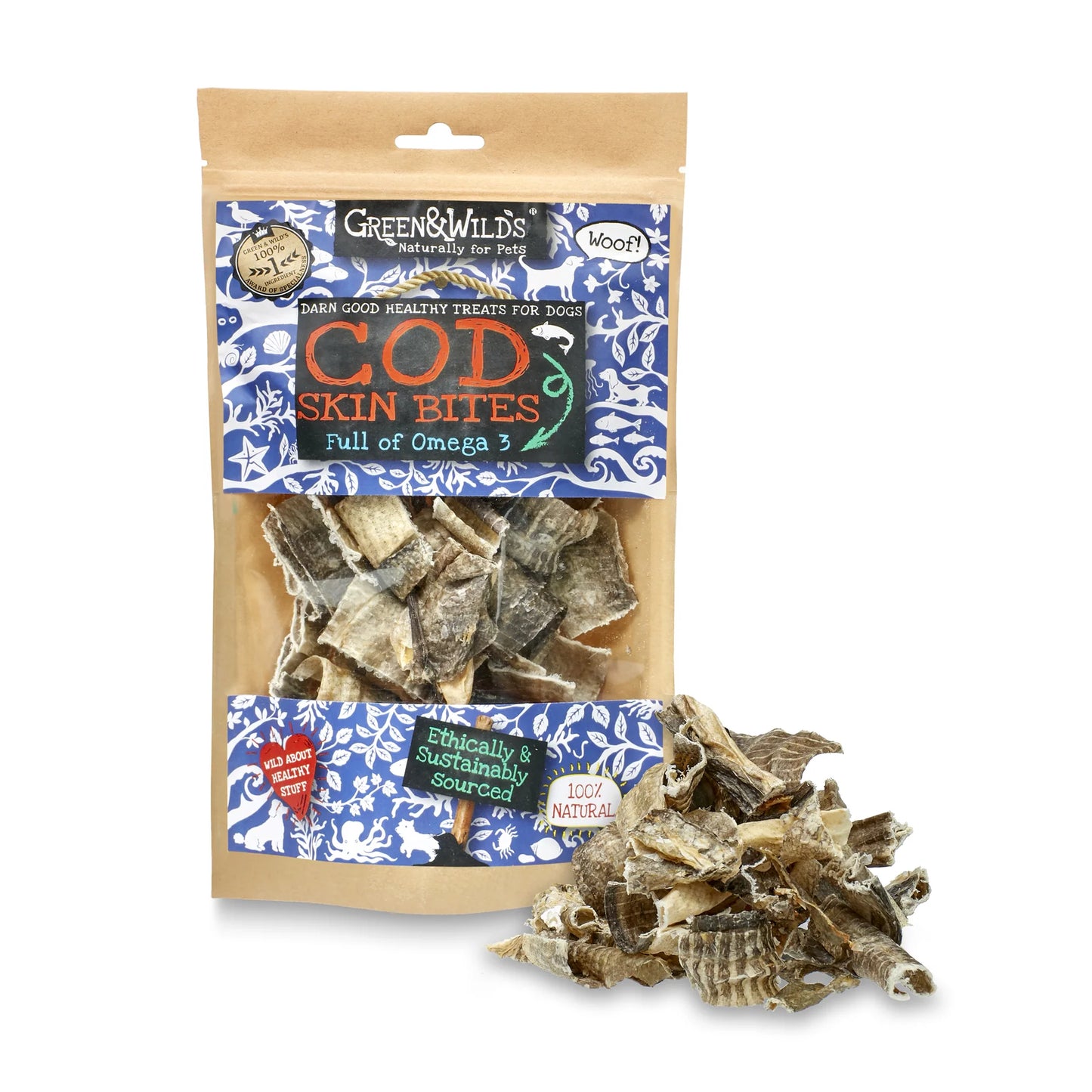 Green & Wild's Cod Skin Bites 50g