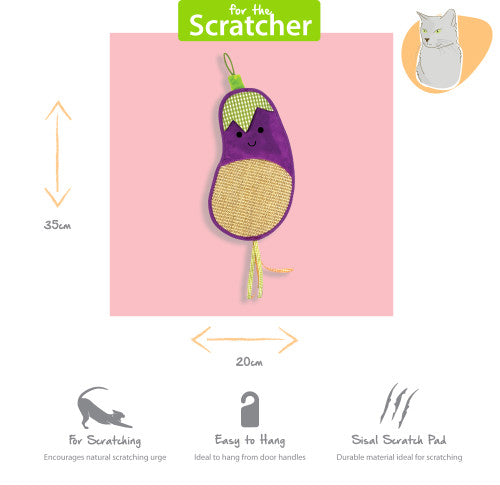 Tabby Patch Aubergine Door Hanger Cat Scratcher