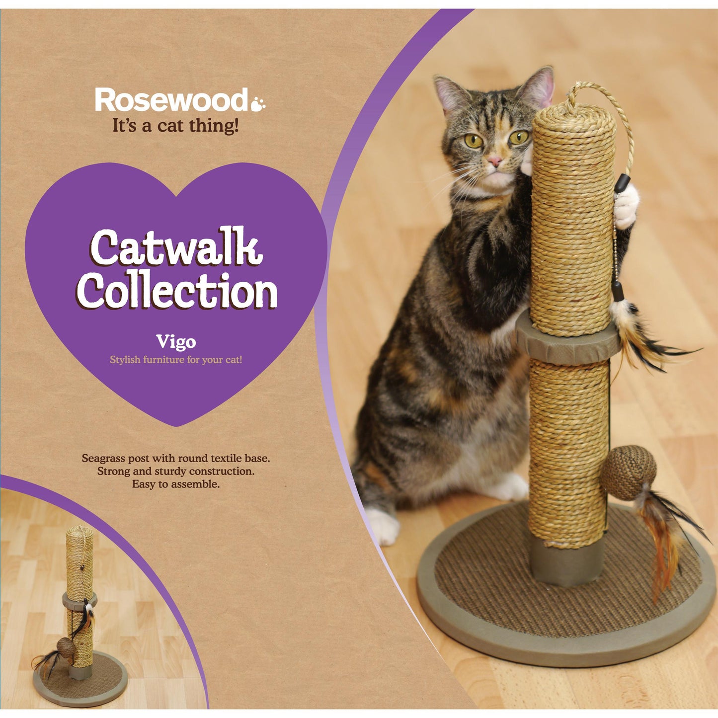 Rosewood Natural Scratchers Vigo 45cm