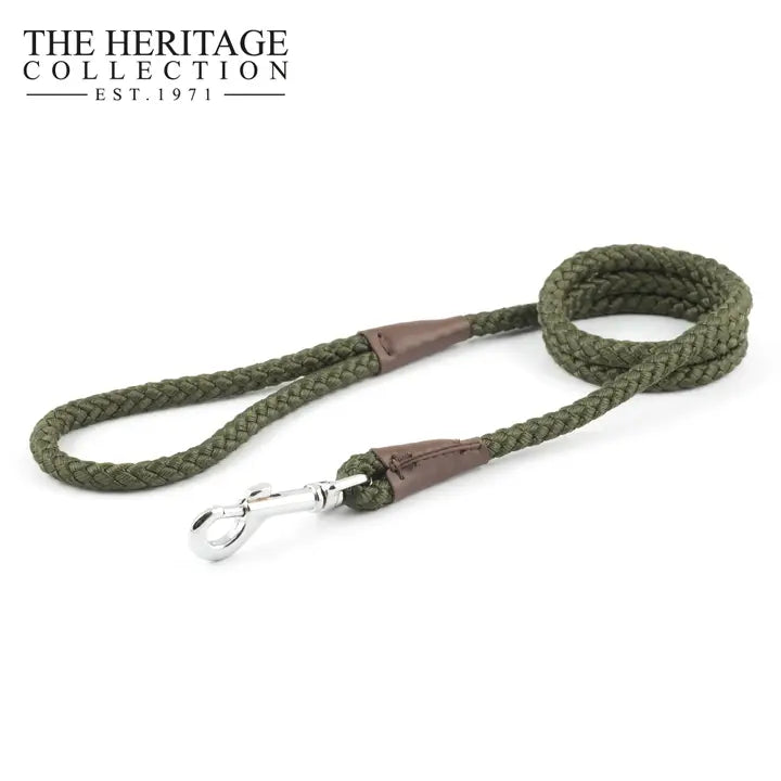 Ancol Heritage Rope Lead Green - 1.07m x 10mm