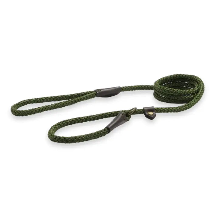 Ancol Heritage Rope Slip Lead Green - 1.2m x 12mm