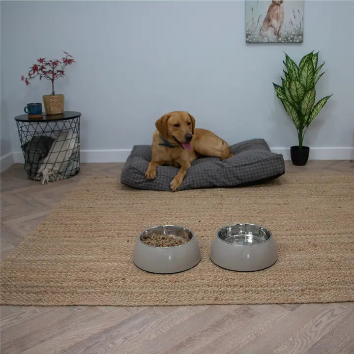 Ancol Hungry Paws Oatmeal Steel Bowl Large