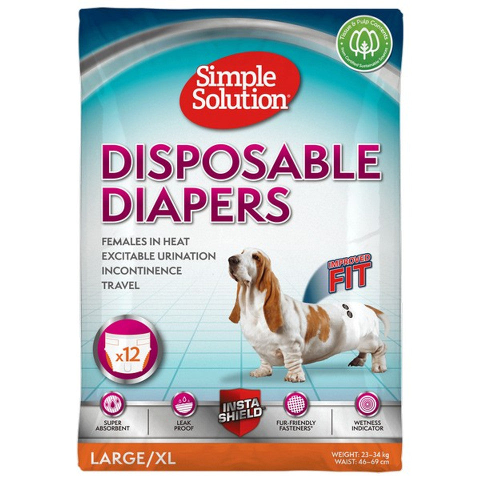 Simple Solution Disposable Diaper L/XL (12Pk)