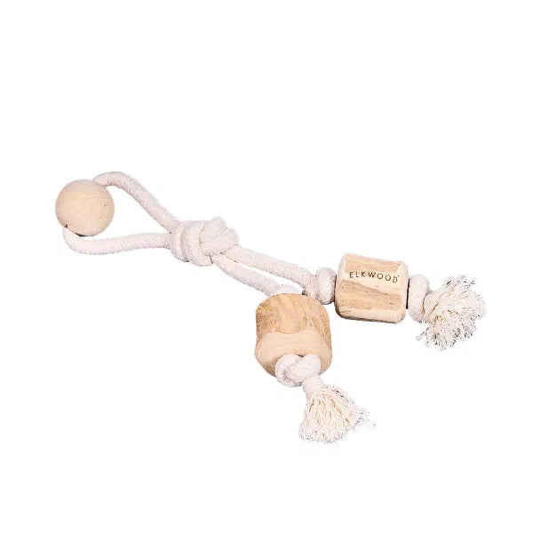 Elkwood Coffee Wood Double Rope Toy