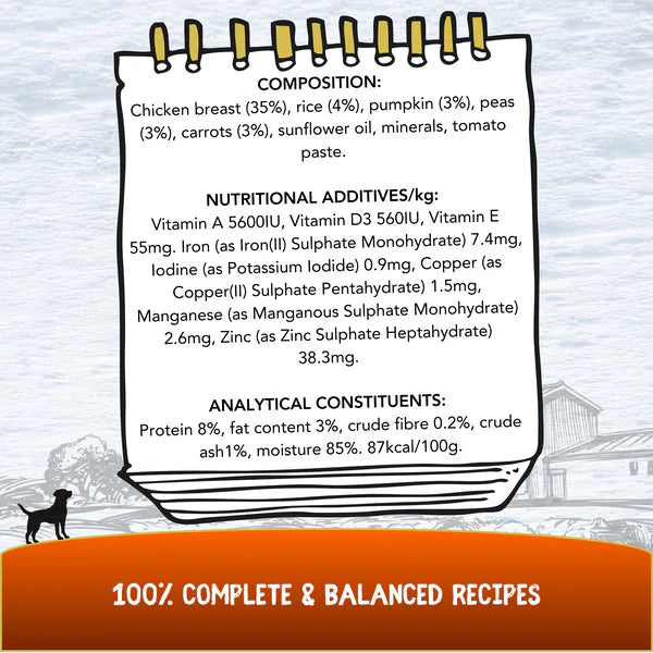 Cookhouse Dog Wet Chicken with Veg & Rice 100g