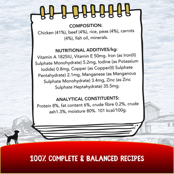 Cookhouse Dog Wet Chicken Beef & Veg Terrine 100g