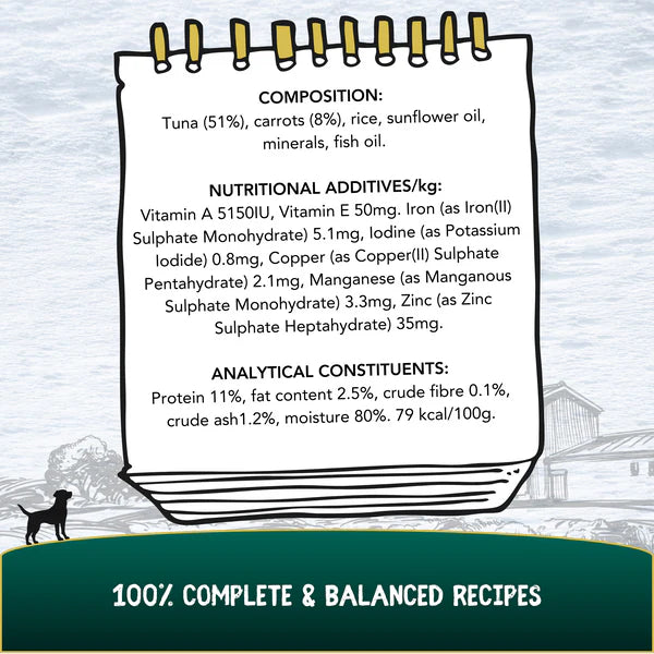 Cookhouse Dog Wet Tuna with Carrots Terrine 100g