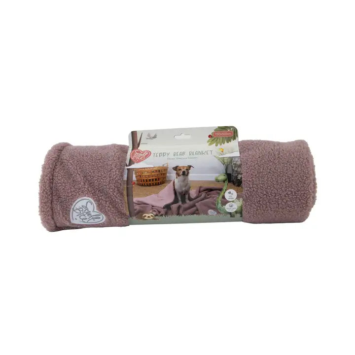 Ancol Small Bite Teddy Blanket 150x100cm - Rose