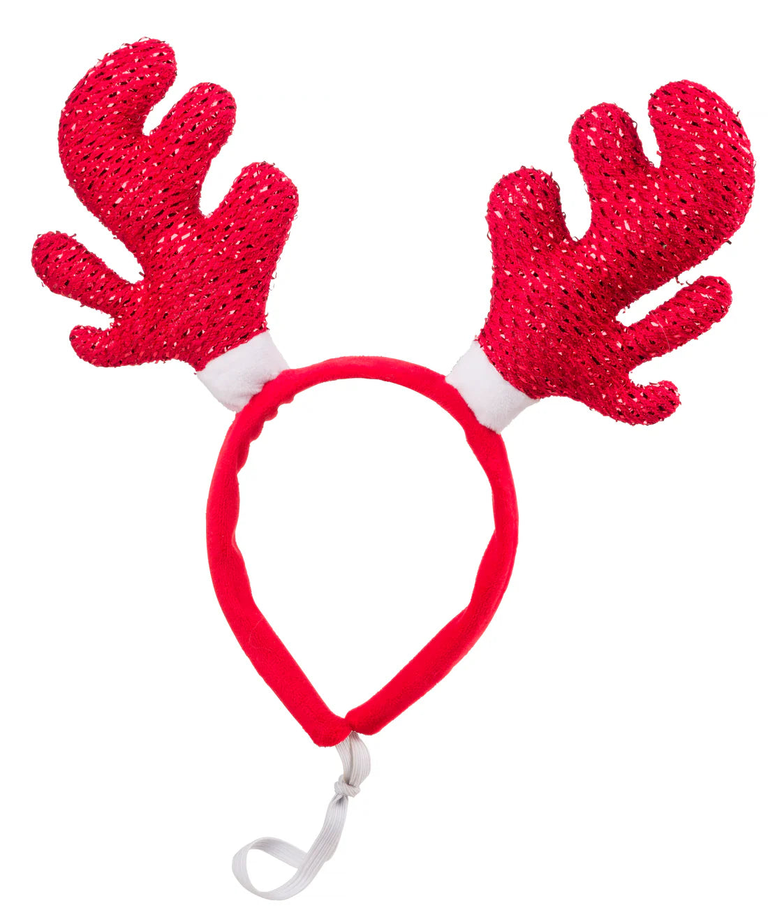 House of Paws Red Sparkle Antlers Headband
