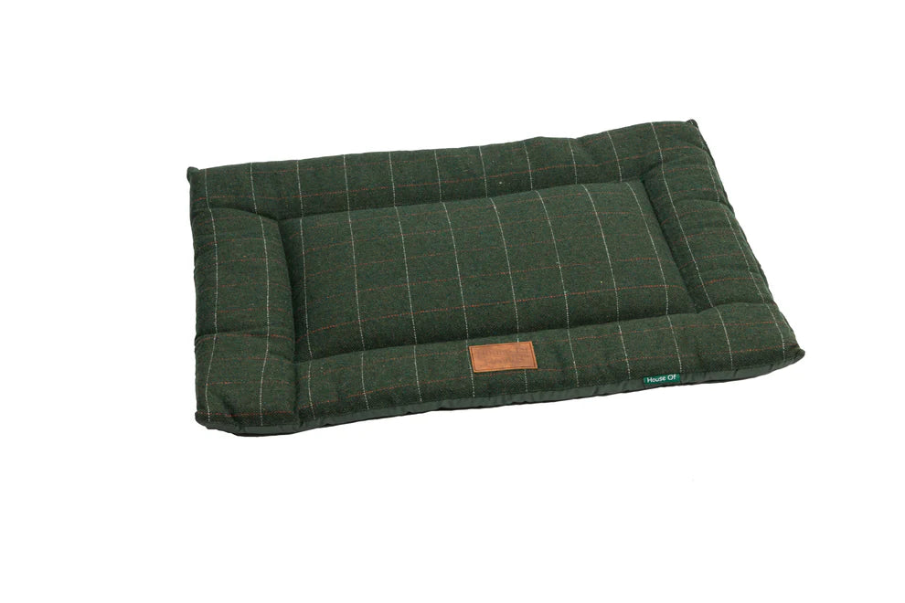 House of Paws Green Tweed Crate Mat