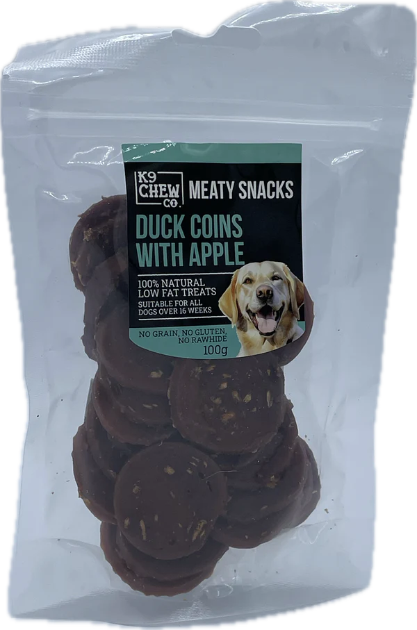 K9 Chew Meaty Snacks - Duck Coins with Apple