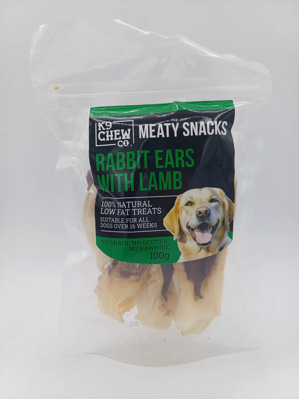 K9 Chew Meaty Snacks - Rabbit Ears with Lamb 100g