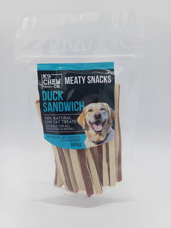K9 Chew Meaty Snacks - Duck Sandwich 100g