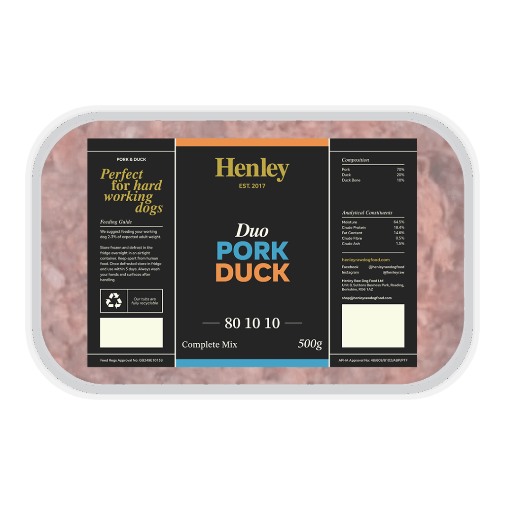 Henley Raw Duo Pork & Duck 80/10/10 500g