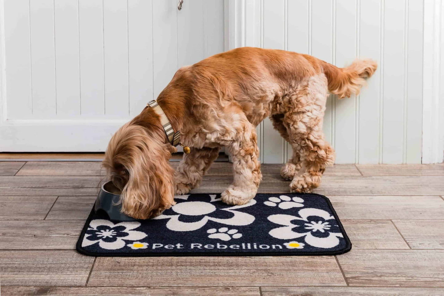 Pet Rebellion Dinner Mate Black Flower 40x60cm