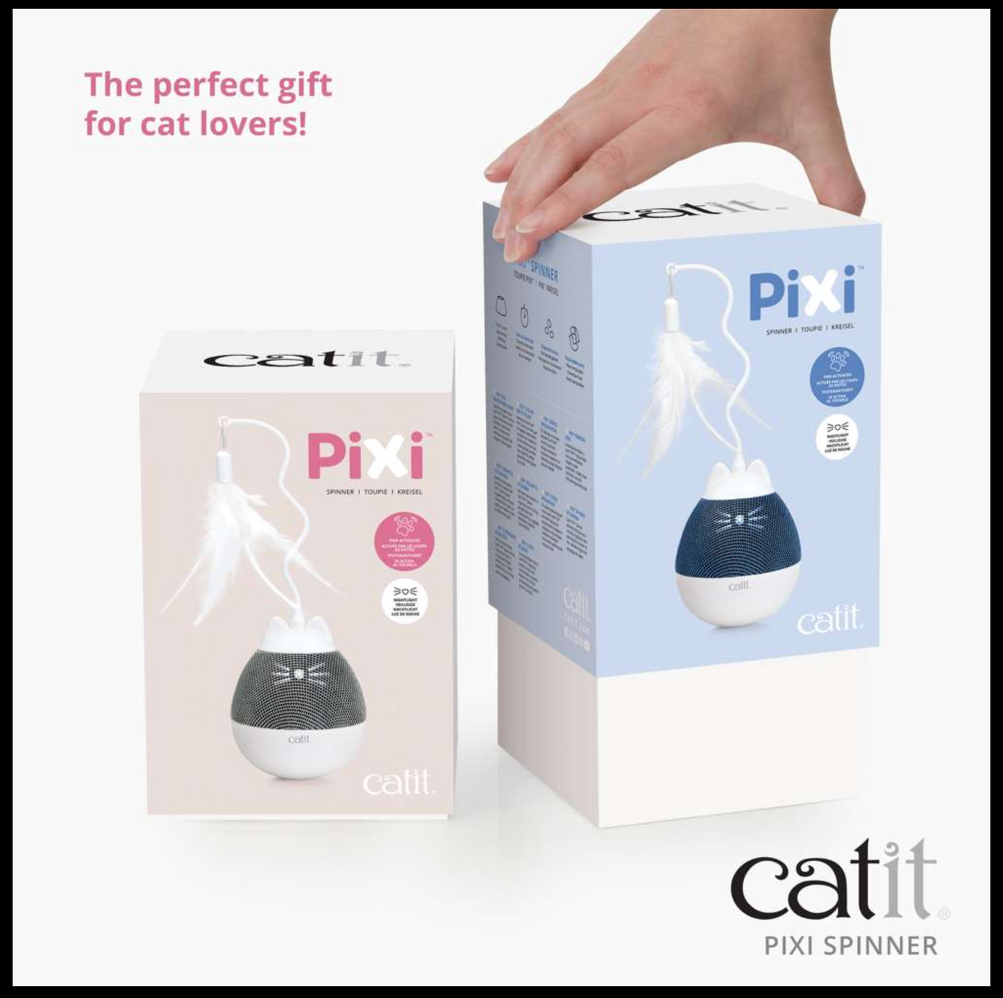 Catit Pixi Spinner White & Grey
