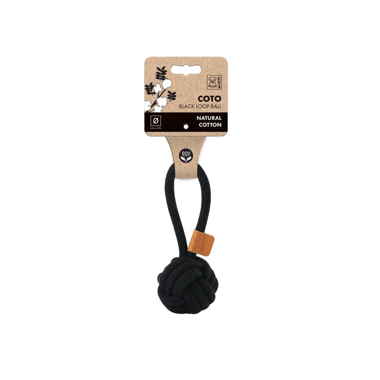 M-PETS Coto Cotton Rope - Black Loop Ball 6.5cm