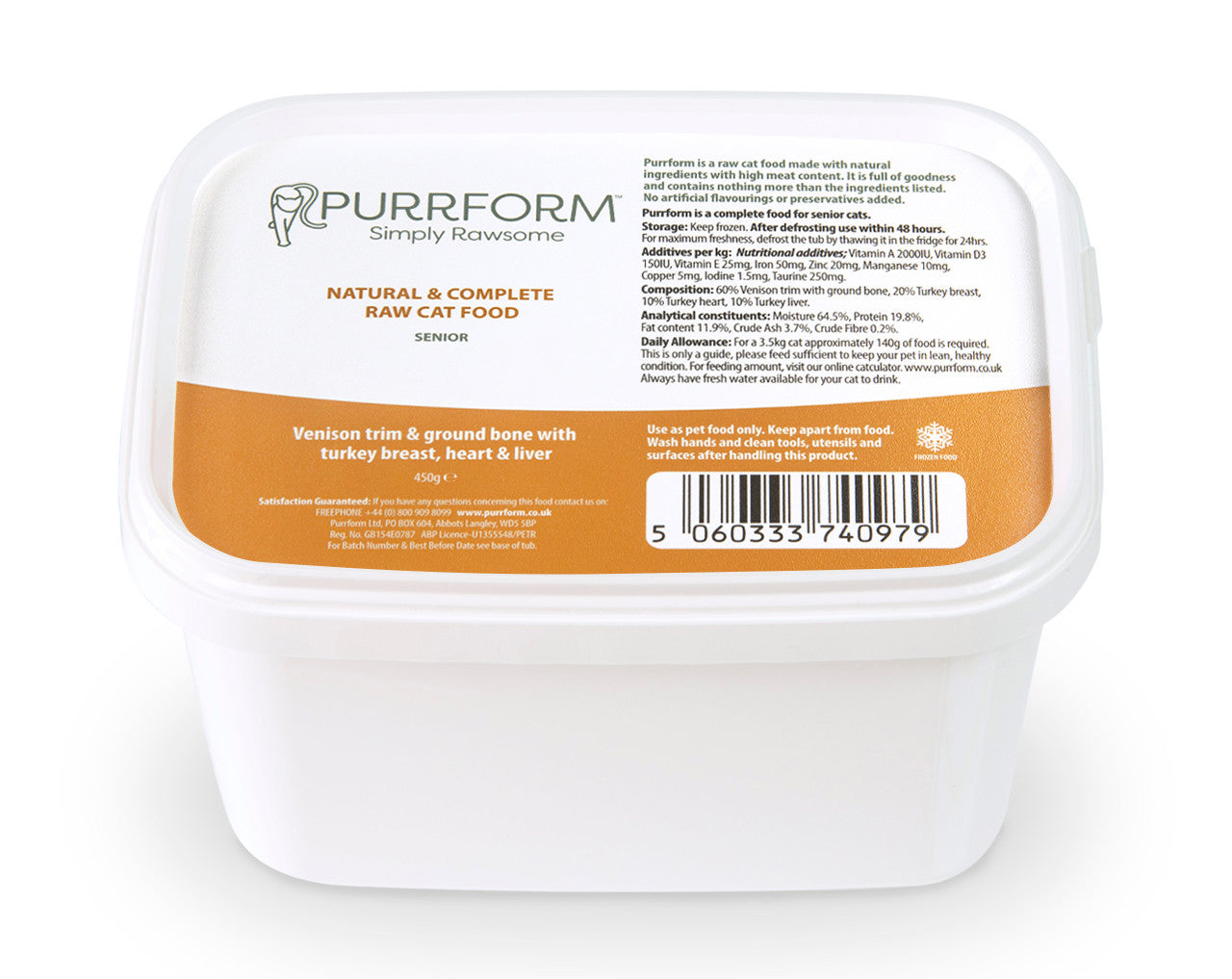 Purrform Senior Venison & Turkey 450g