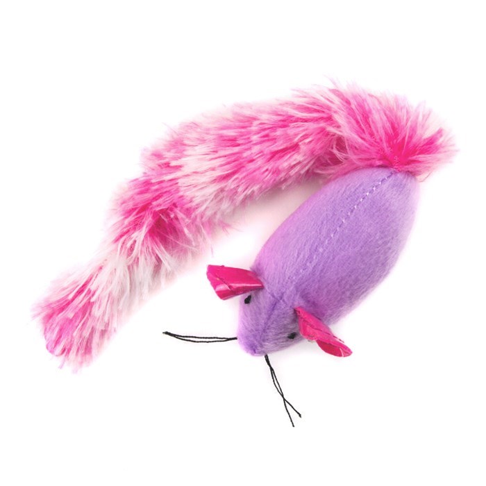 G&S Cat Fiesta Plush Mouse Purple & Tail