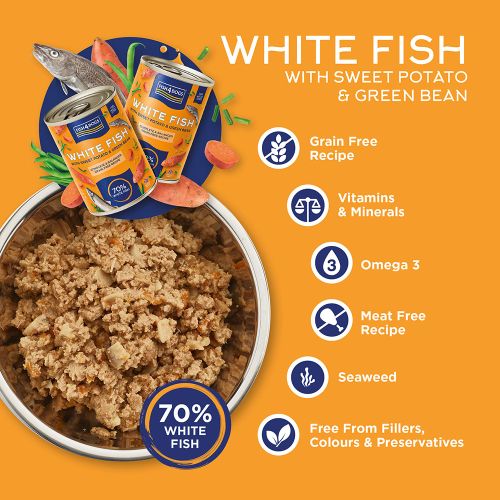 Fish4Dogs Finest White Fish with Sweet Potato 395g