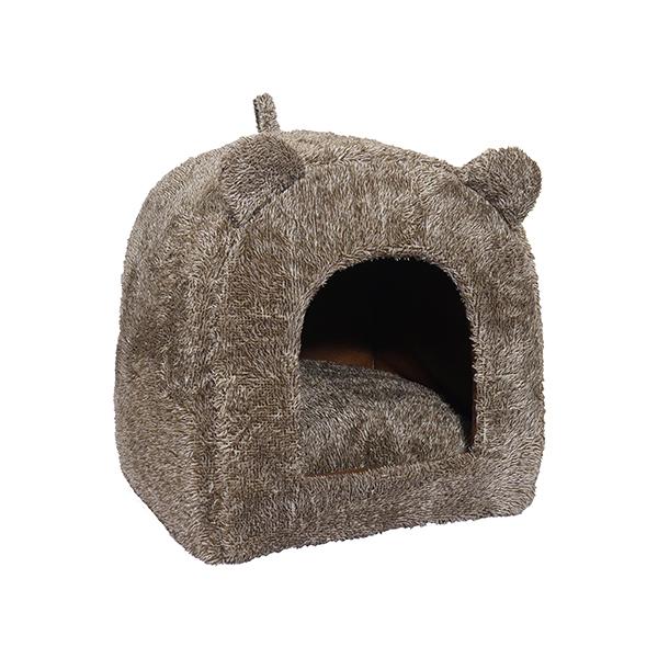 Rosewood Brown Teddy Bear Cat Bed