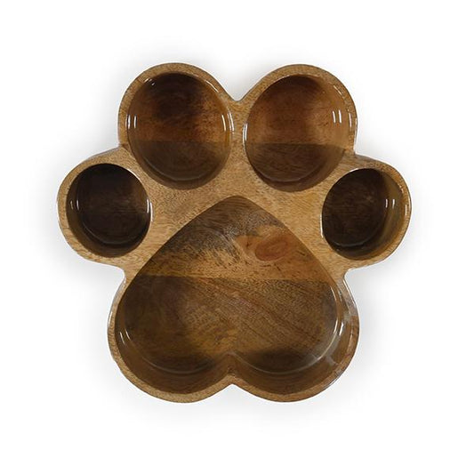 Rosewood Wooden Paw Print Bowl 600ml