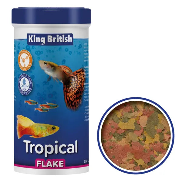 King British Tropische Fischflocken 12 G – Multi-Vitamin Alleinfutter Für Klares Wasser