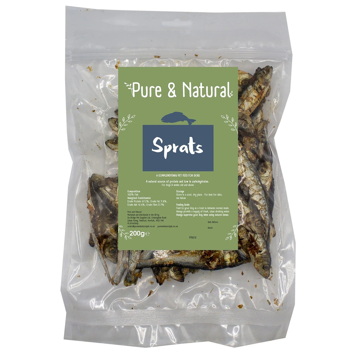 Pure & Natural Dried Sprats 200g