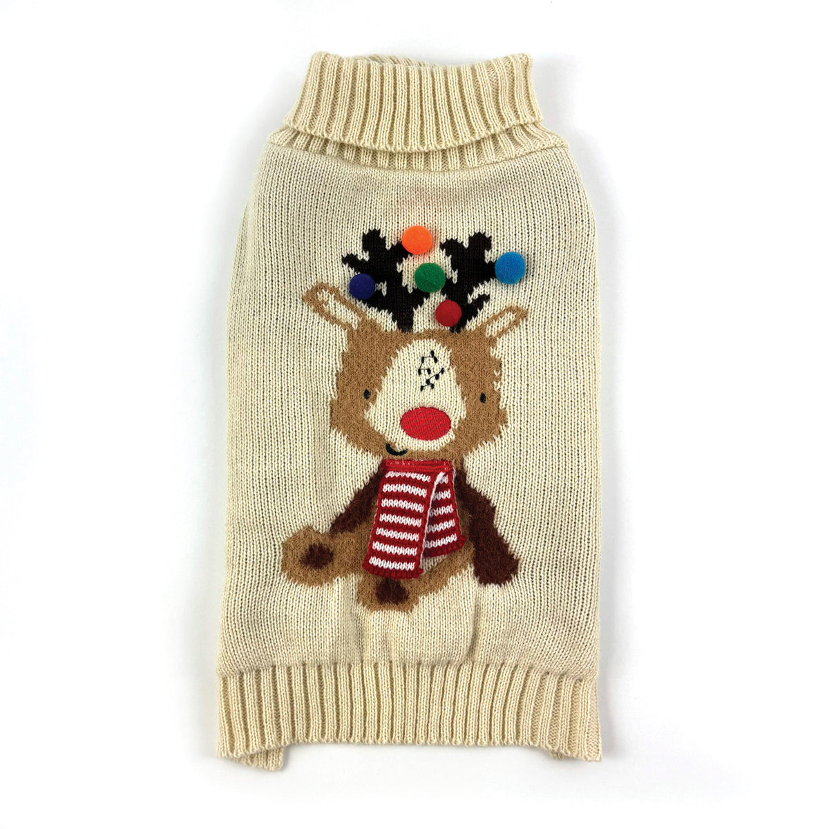 Happy Pet Reindeer Bobble Sweater S/M