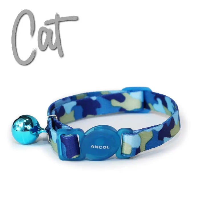 Ancol Camo Safety Cat Collar Blue