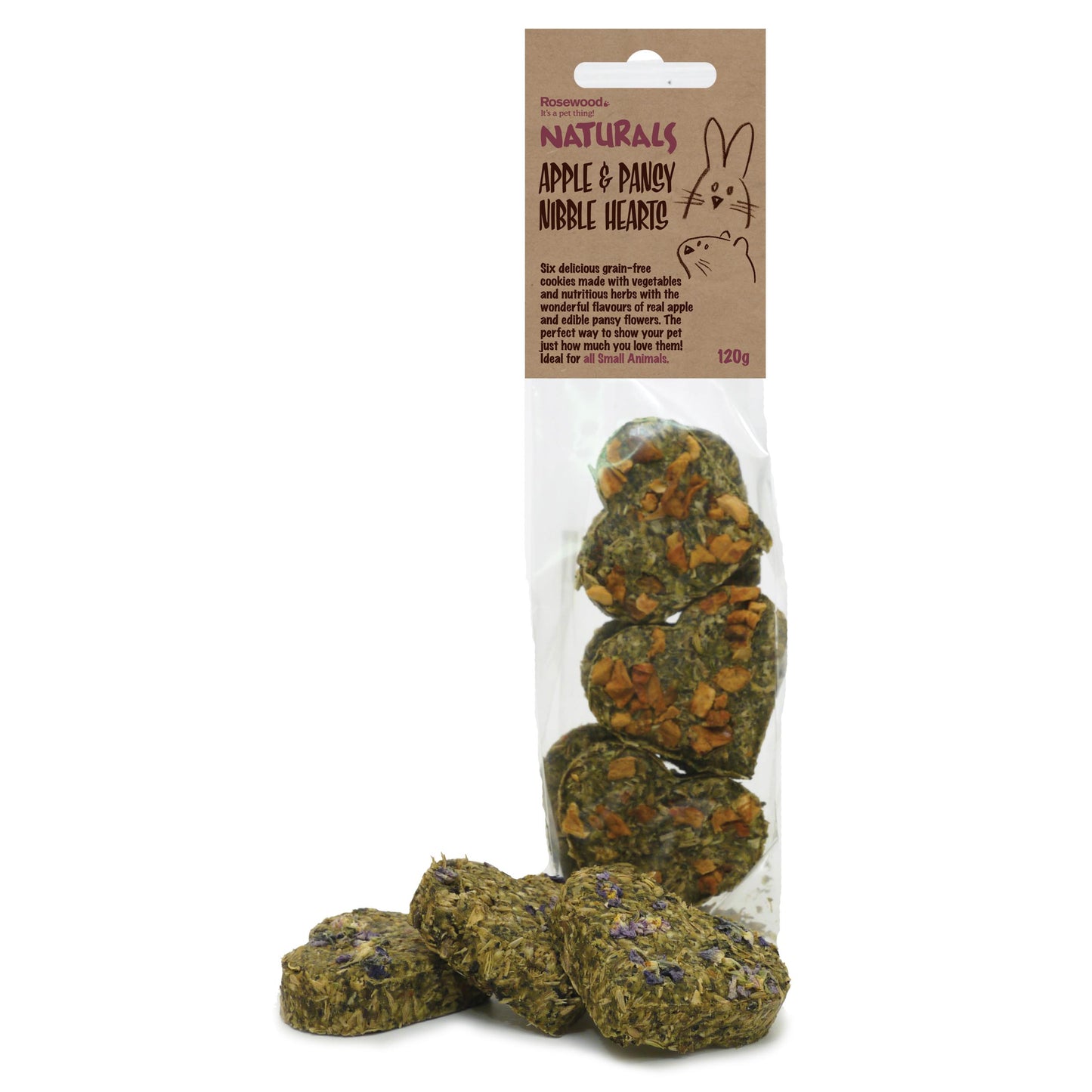Rosewood Naturals Apple & Pansy Nibble Hearts