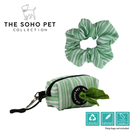 Ancol Soho Stripe Poop Bag and Scrunchie
