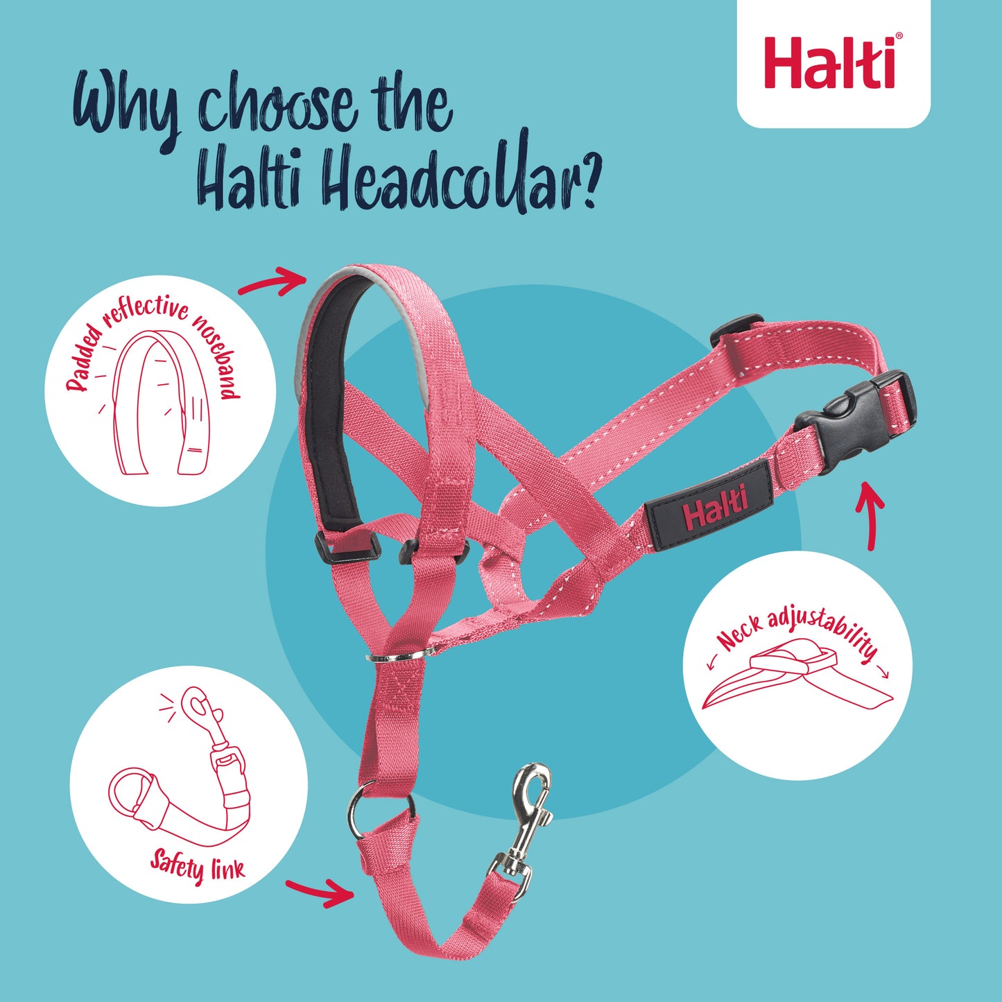 Company of Animals Halti Headcollar Pink