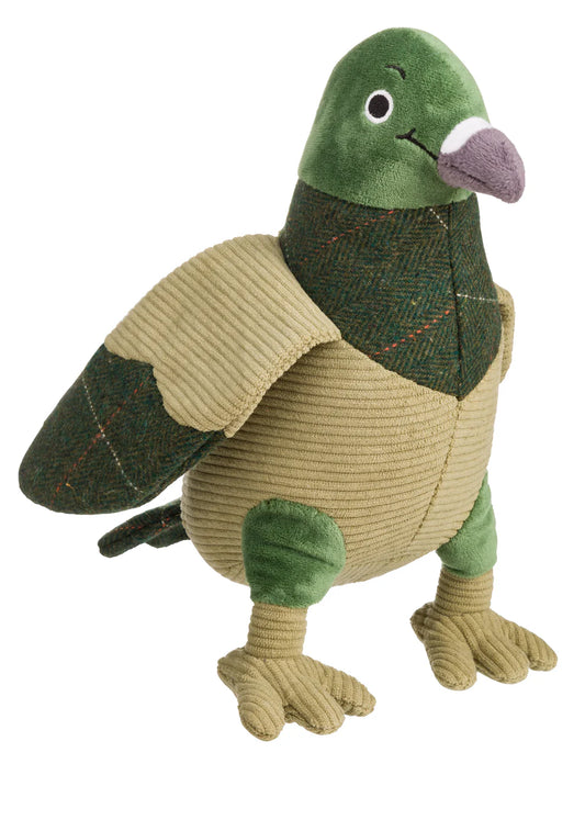 House of Paws Green Tweed Pigeon Dog Toy
