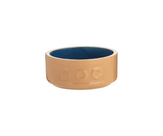 Cane & Blue Lettered Dog Bowl - 13cm