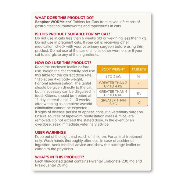 Beaphar WORMclear Cats up to 6kg (2)