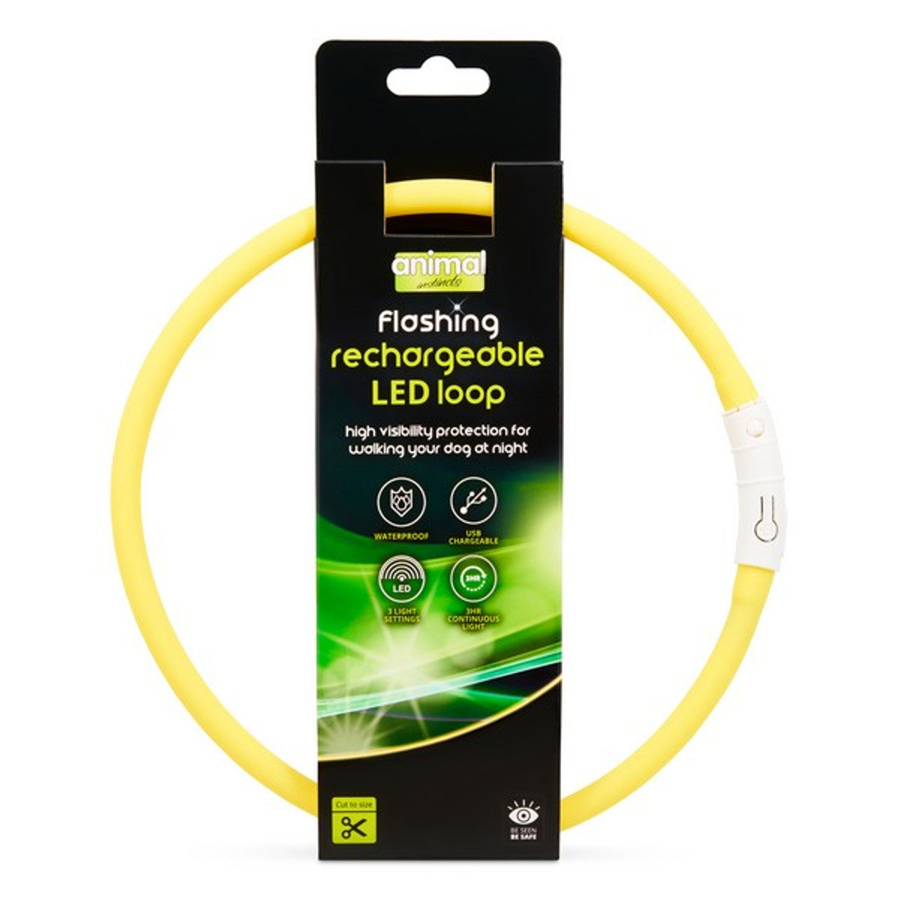 Animal Instincts Flashing Rechargeable LED Loop Yellow