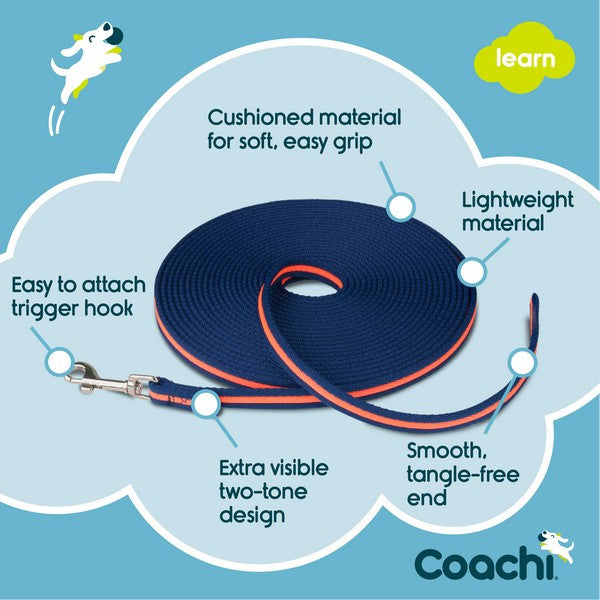 Company of Animals Coachi Training Line Navy & Coral 10m