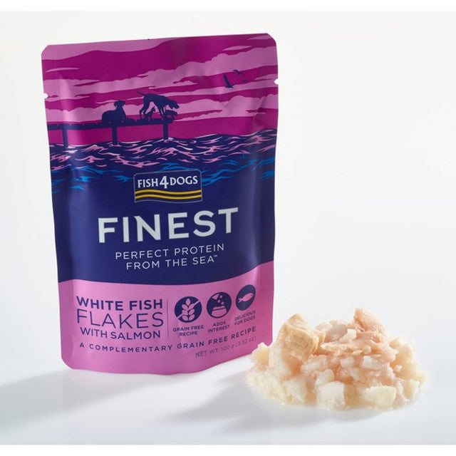 Fish4Dogs White Fish Flakes With Salmon 100g