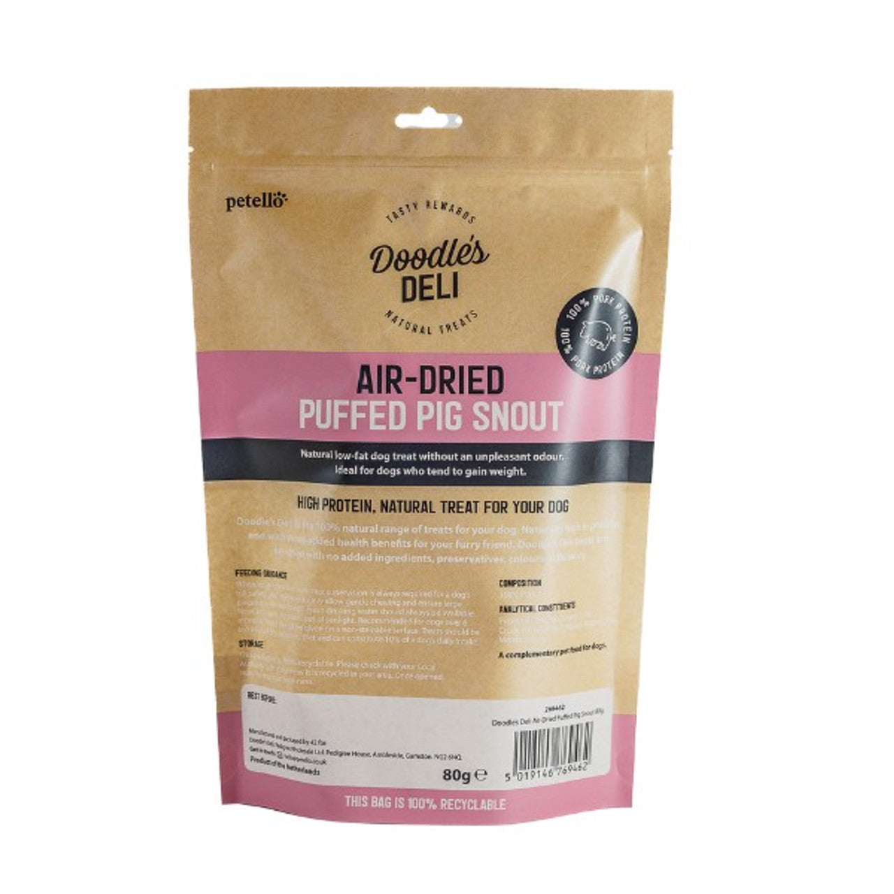 Air Dried Puffed Snout 80g