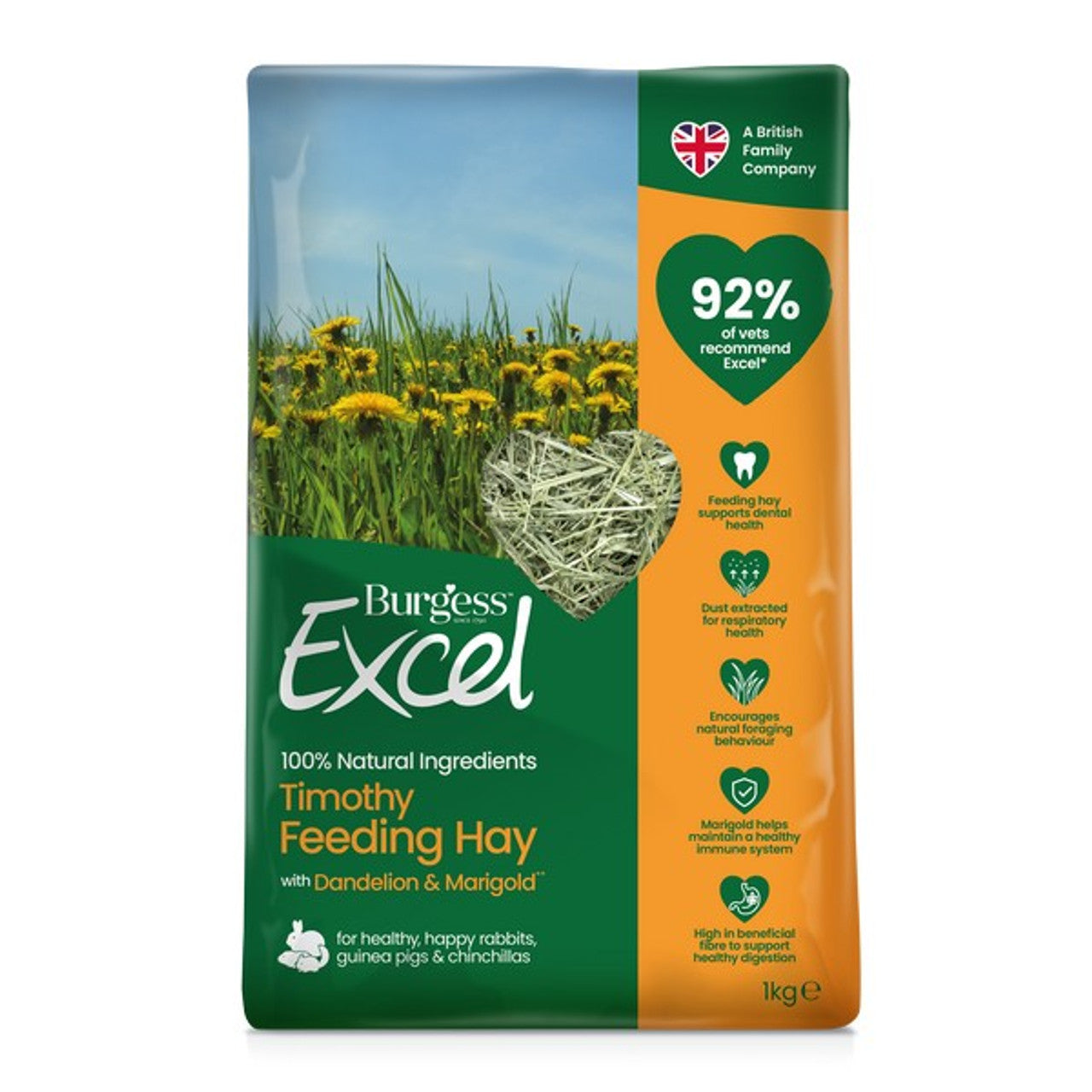 Excel Timothy Hay with Dandelion 1kg