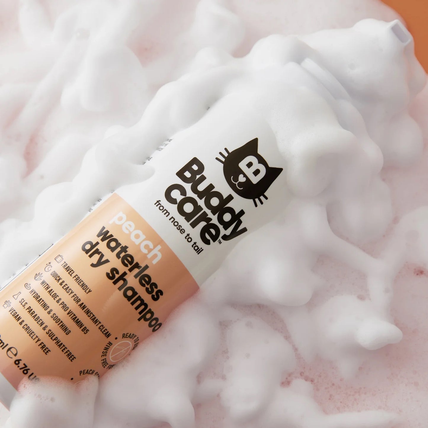 Buddycare Waterless Cat Shampoo Peach 200ml