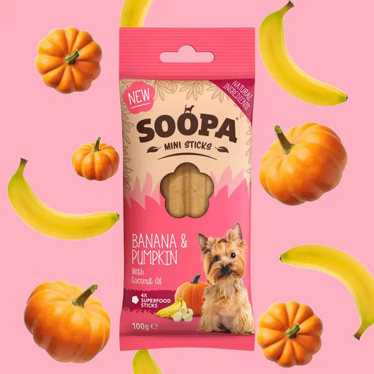 Soopa Banana & Pumpkin Mini Sticks 100g
