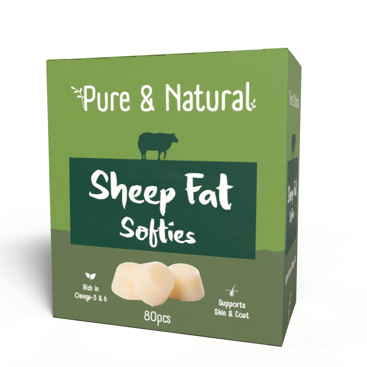 Pure & Natural Sheep Fat Softies Natural 80pcs