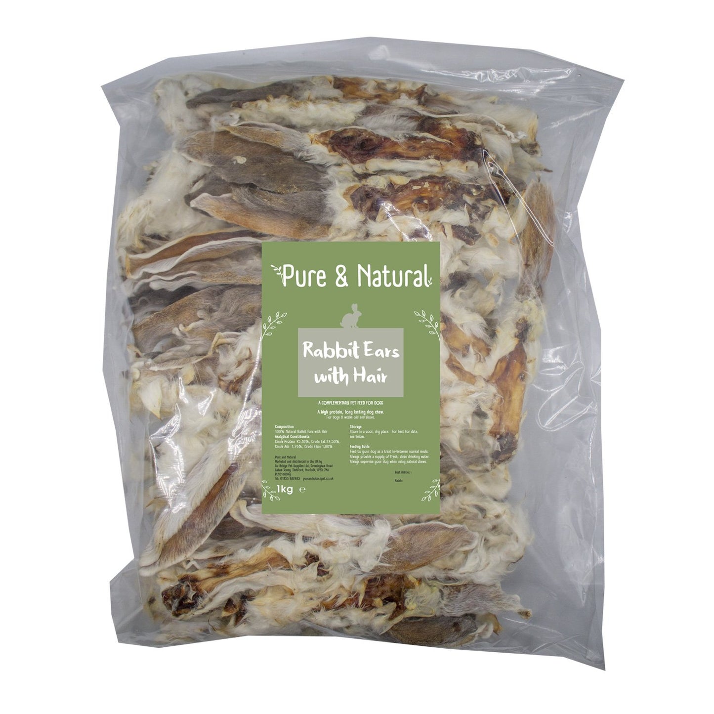 Pure & Natural Rabbit Ears 1kg