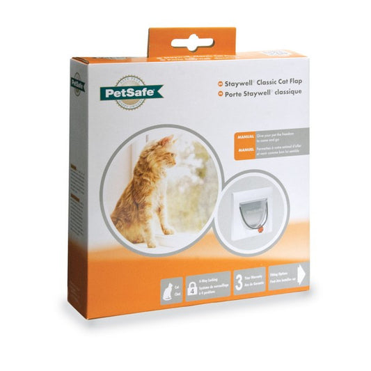 Staywell Manual 4Way Cat Flap White