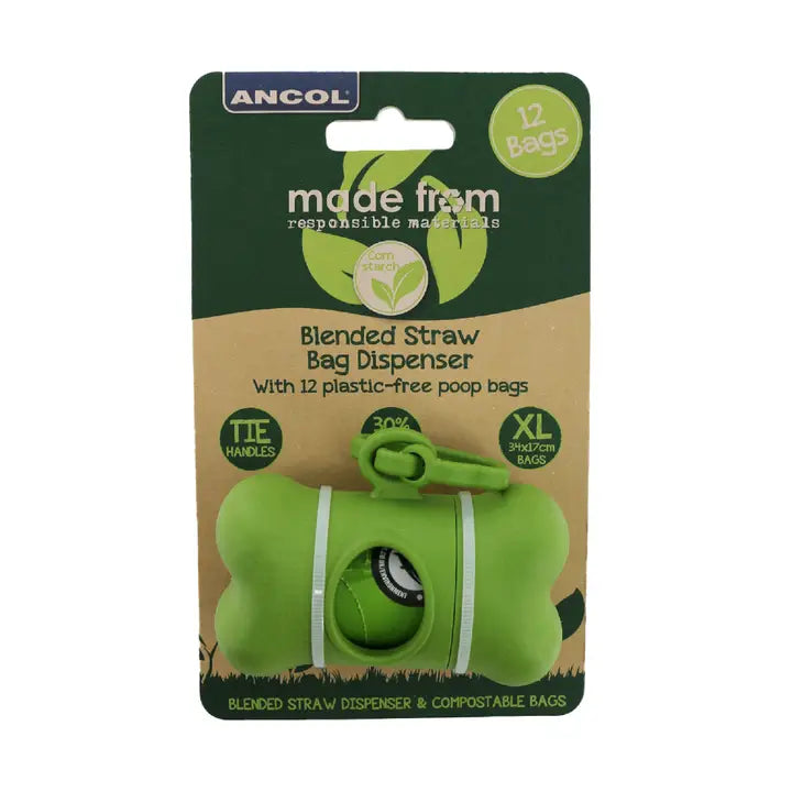 Ancol Made From Poop Bag Dispenser & 12 Bags