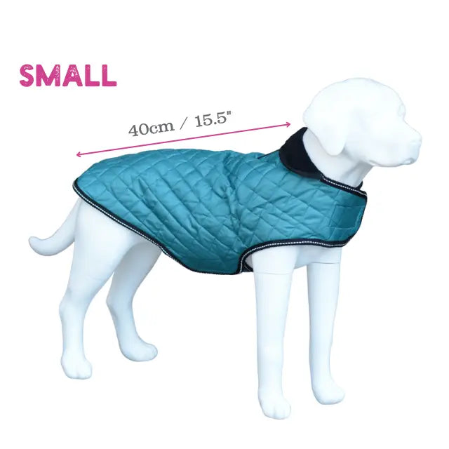 Henry Wag Quilted Dog Jacket Teal