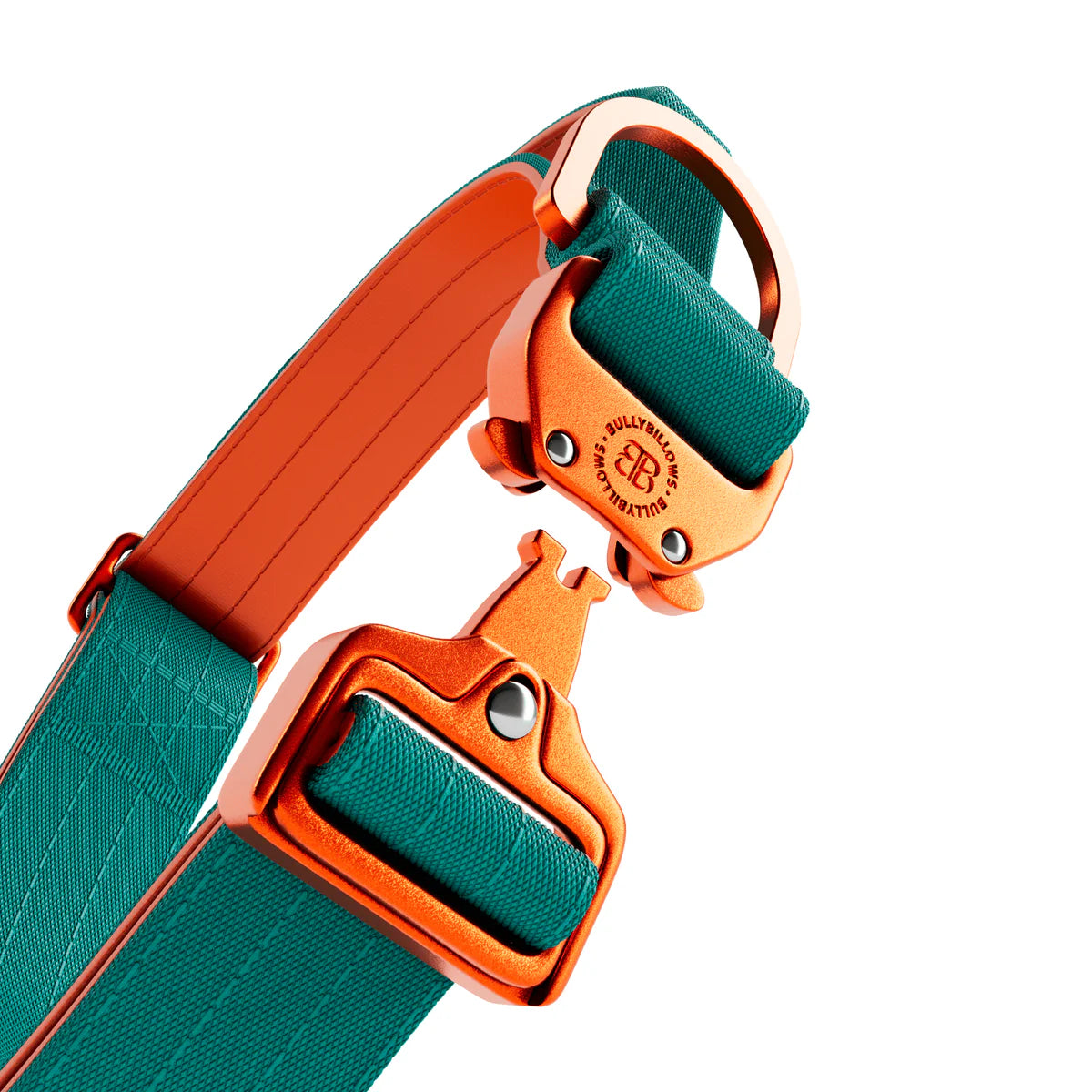 BullyBillows 4cm Combat Collar Turquoise & Orange