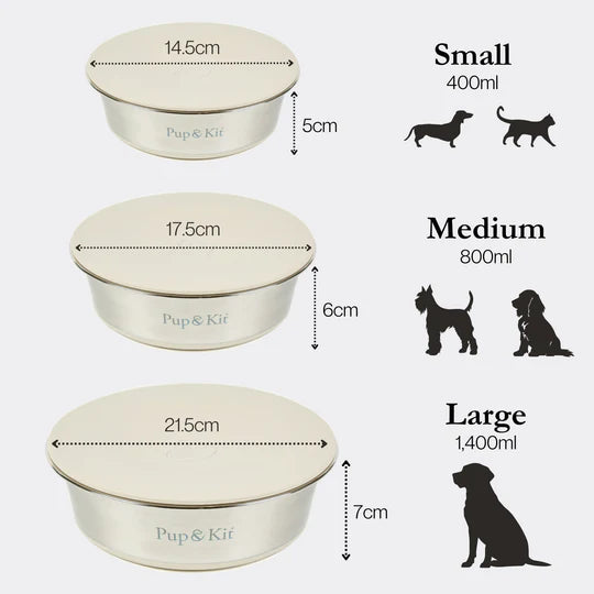 Lid-It Pet Bowl & Stay-Fresh Lid - Beige
